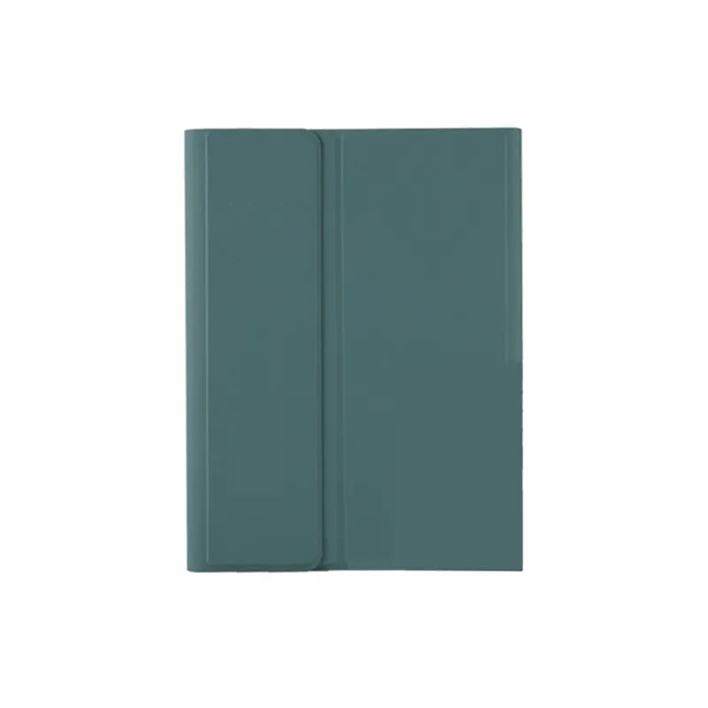Magnetic keyboard auto-sleep protective TPU case in Dark Night Green colour with tri-fold bracket stand open.