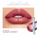 Waterproof moisturising lipstick in 1.8g size showing six colour options Z0033-G01 to Z0033-G06