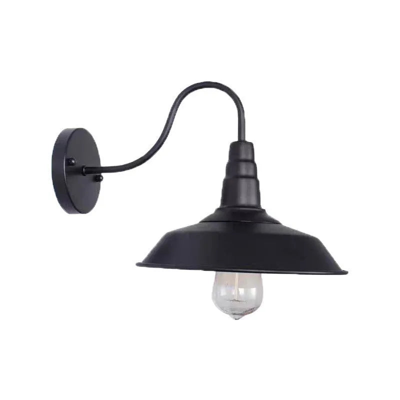 Retro style villa courtyard wall lamp in copper or silver finish with right angle or bevel mounting options