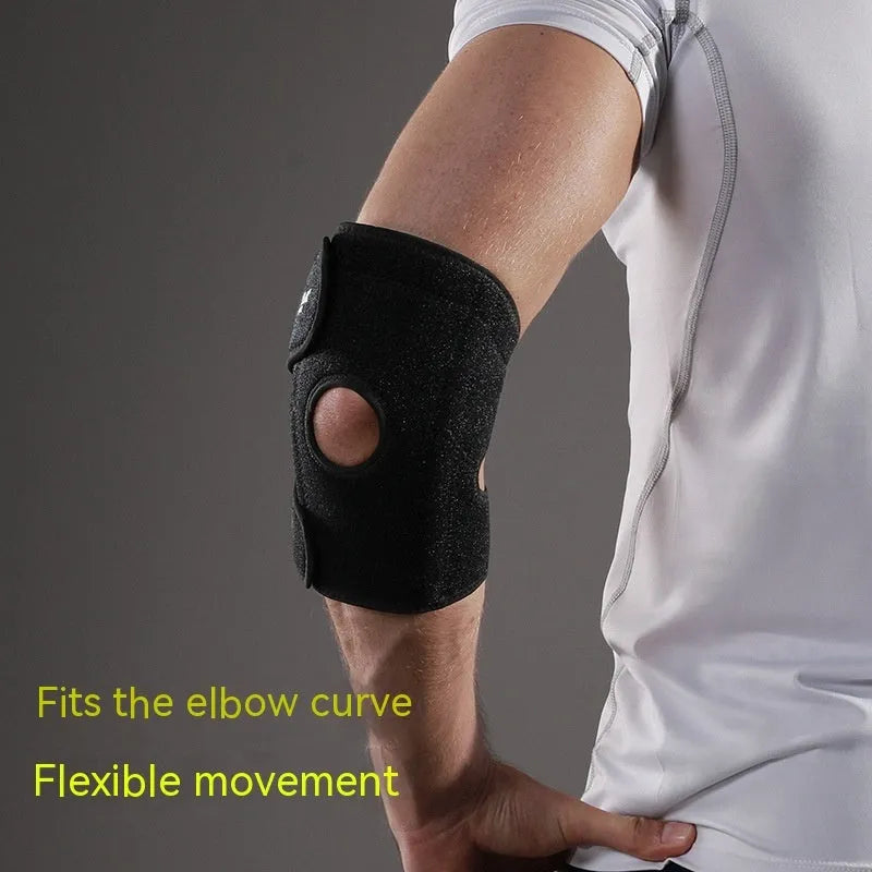 Black adjustable sports elbow guard for training and outdoor activities