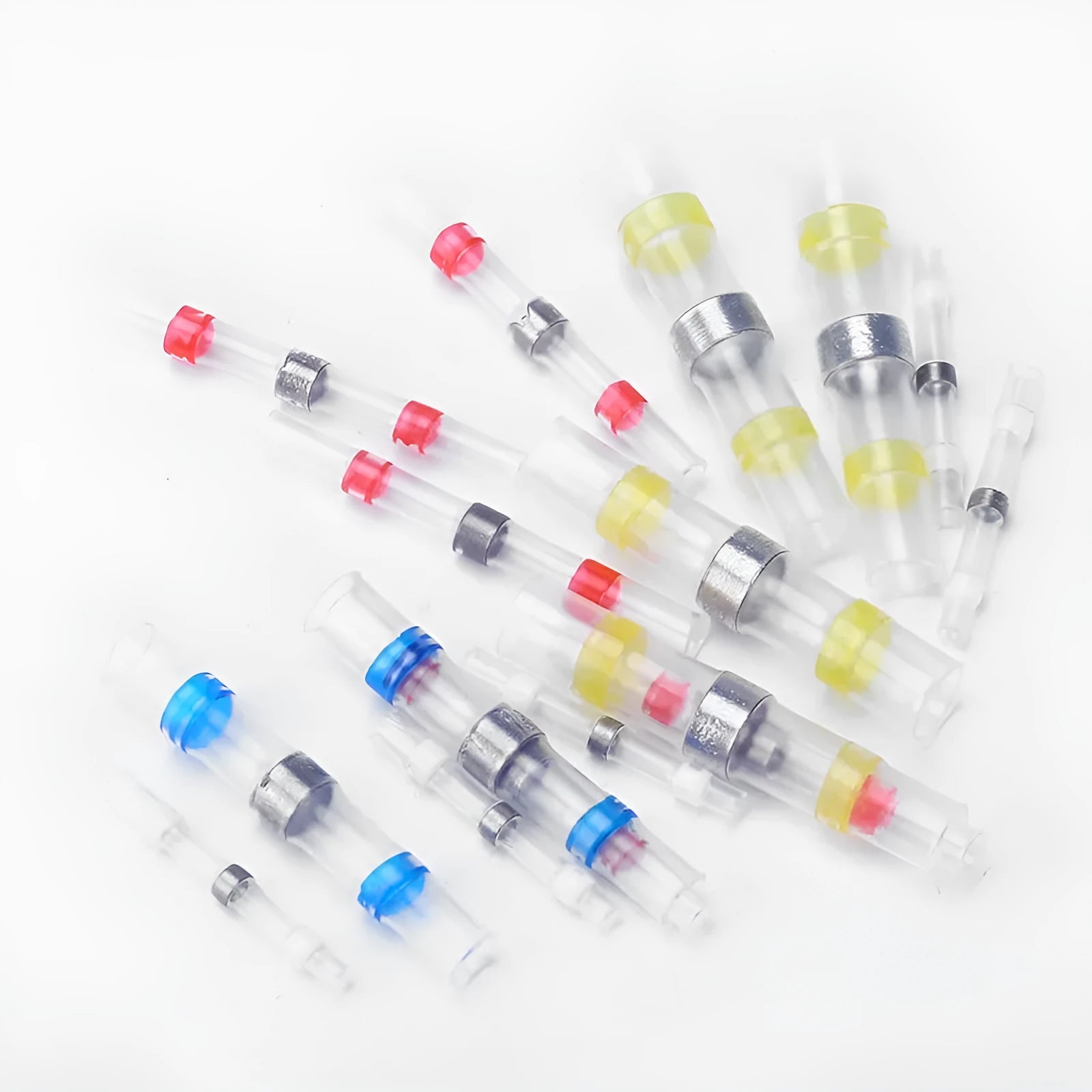 Heat shrinkable terminal block in seven colours for waterproof 32 amp electrical connections