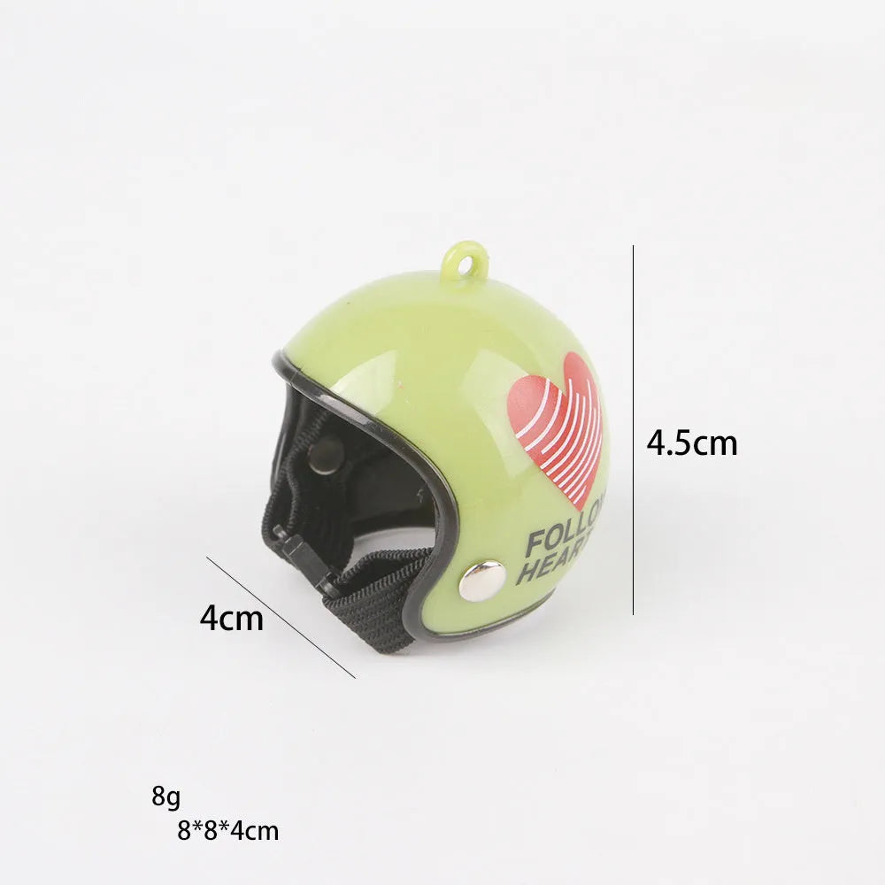 Small adjustable plastic helmet for chickens and birds with elastic bands and sponge lining