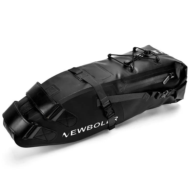 Waterproof PVC tail bag for bicycles and motorcycles in yellow, black, or green.