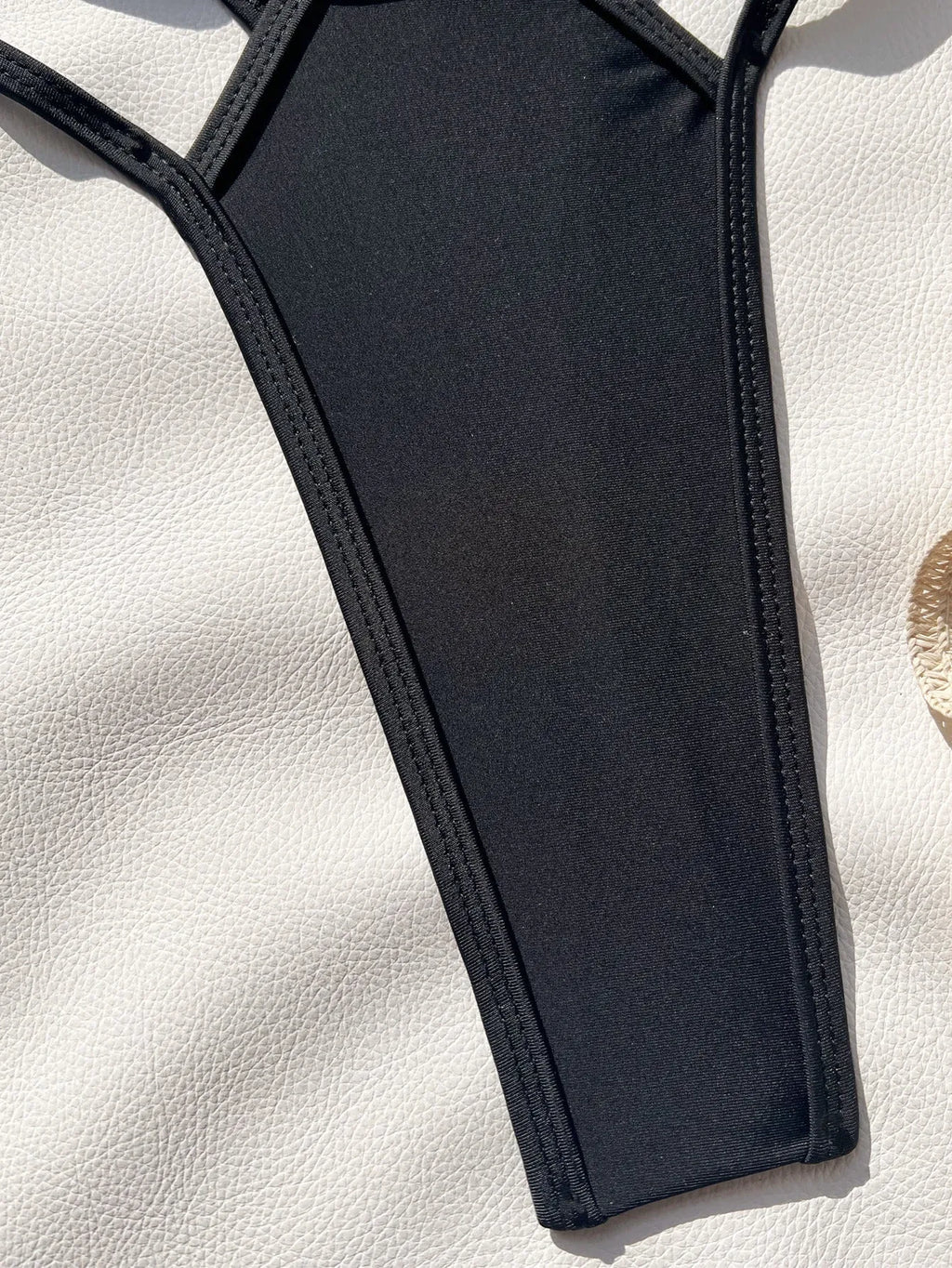 Backless bandage swimsuit for women in 6655 Black nylon fabric, available in sizes S to XL