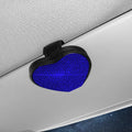 Diamond-encrusted PU leather car sun visor clip with magnetic closure for storing glasses and tickets.