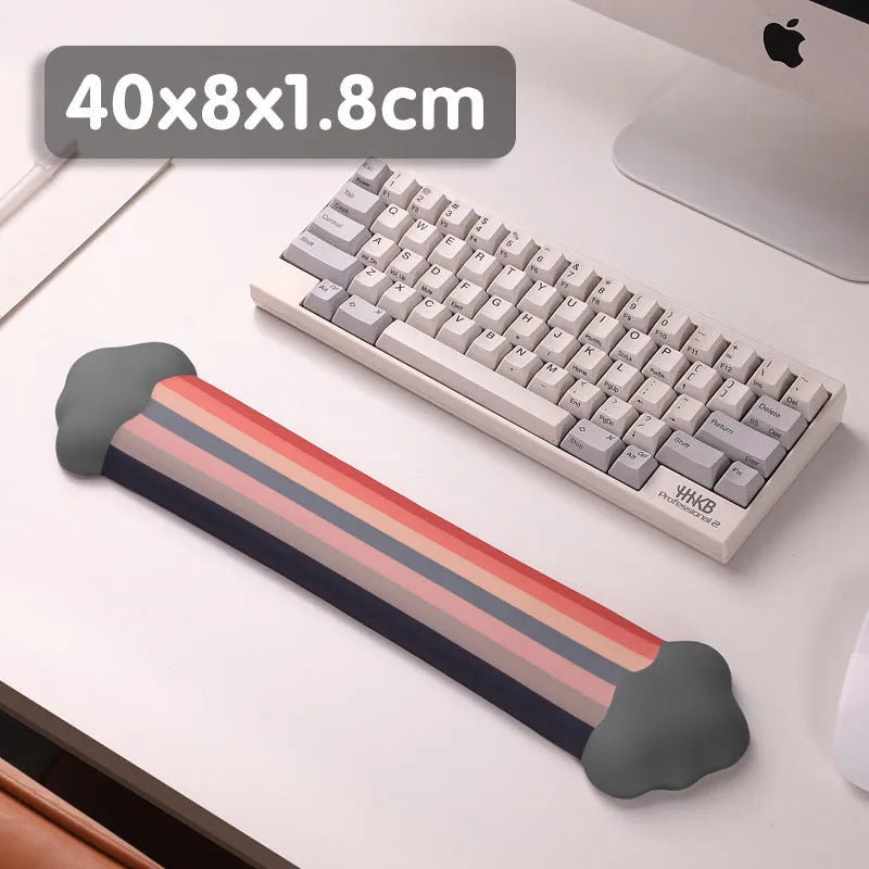 Silicone wrister mouse pad and keyboard support set with cloud pattern in choice of four colours