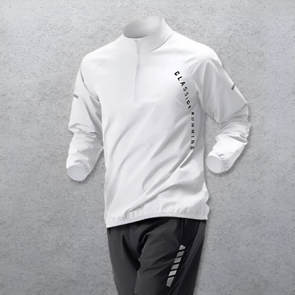 Men's black fitness set with long sleeve top, shorts, and long trousers in ice silk quick-dry polyester fabric