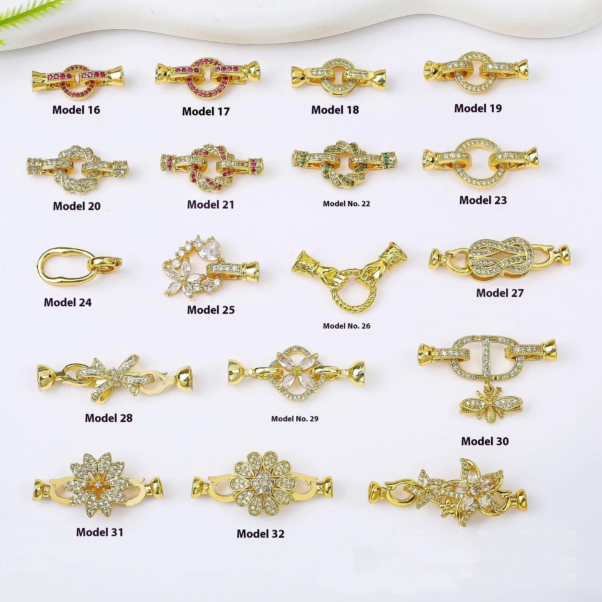Gold plated jewellery chain buckle for pearl necklace clasp and DIY jewellery making