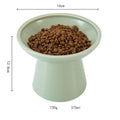Extra wide elevated ceramic cat food and water bowl in blue, green, pink or white