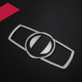 Silver ABS plastic decorative sticker for BMW headlight switch frame interior trim.