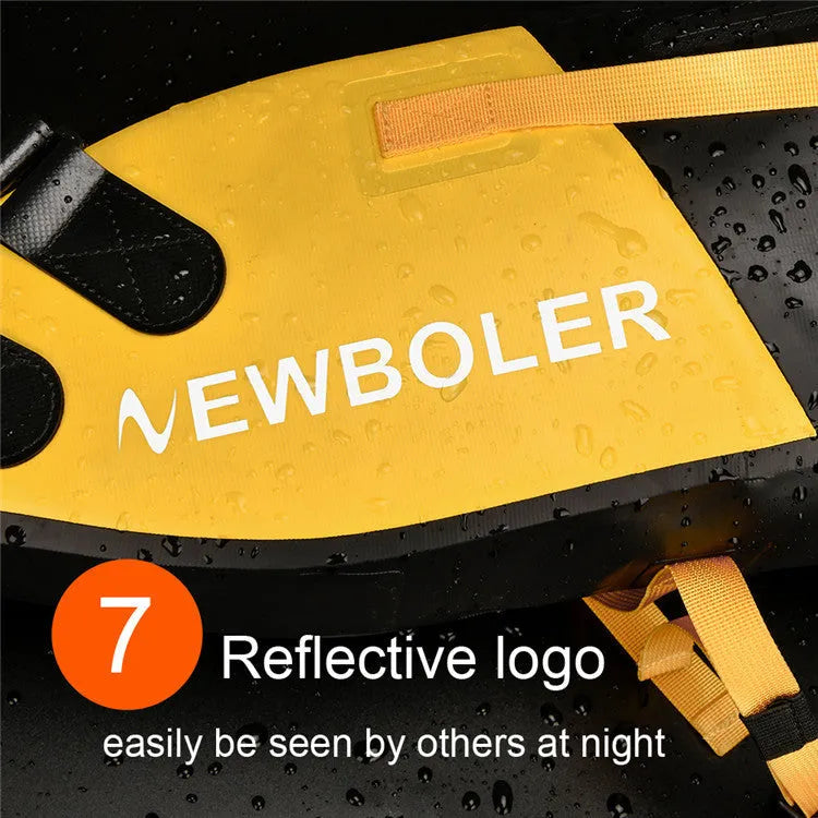 Waterproof PVC tail bag for bicycles and motorcycles in yellow, black, or green.