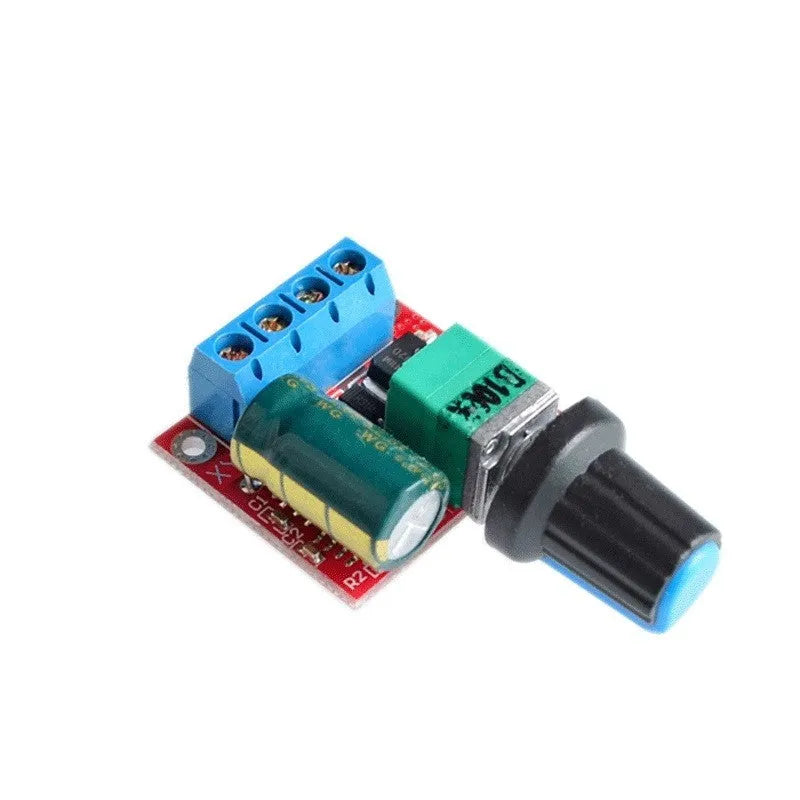 PWM DC motor speed controller with potentiometer knob for 4.5V-35V motors up to 90W
