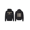 Black drop shoulder sleeve pullover hoodie with long sleeves