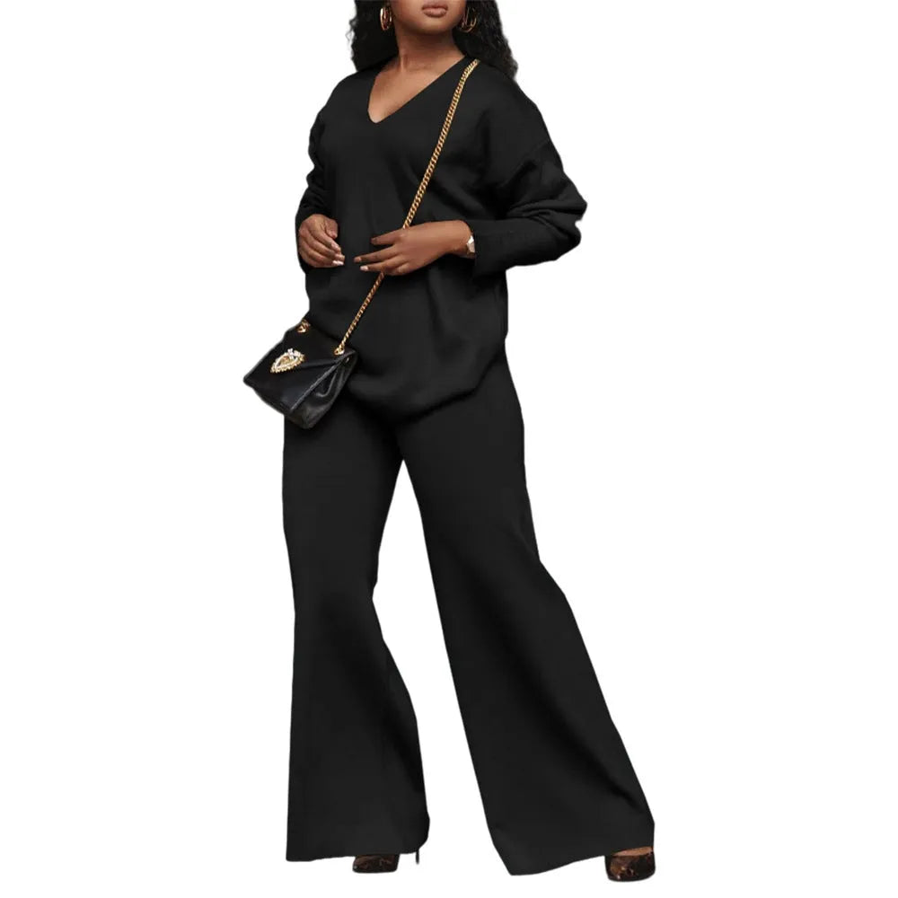 Women's brown suede velvet two-piece suit with split sleeves and matching trousers in Japanese casual style