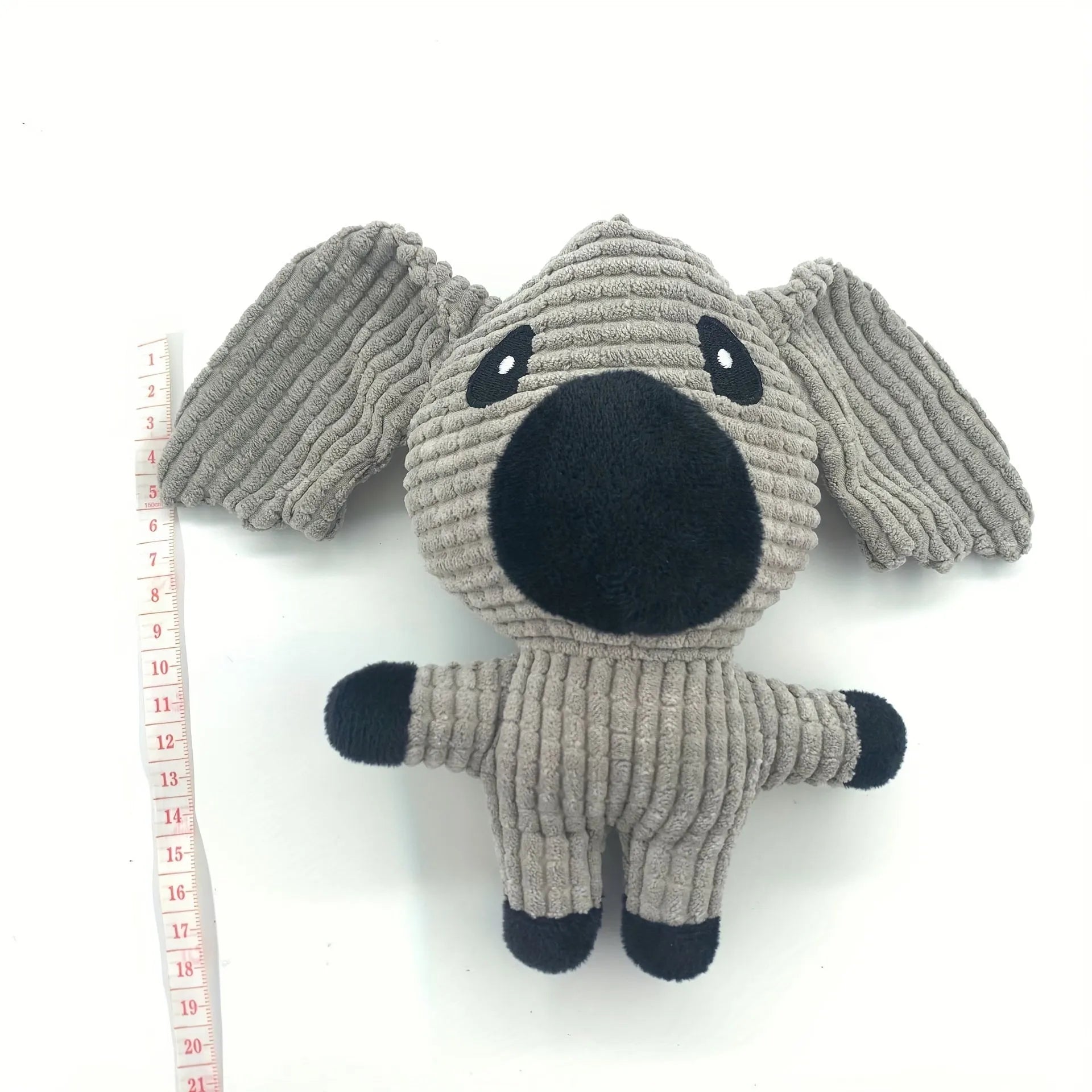 Cute animal shaped plush dog chew toy with squeaker in multiple colour options