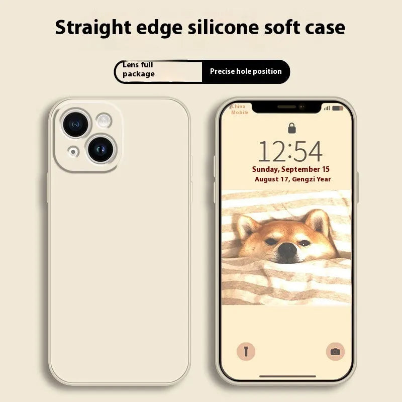 Mobile phone silica gel protective shell in classic black for Apple iPhone, TPU shockproof case