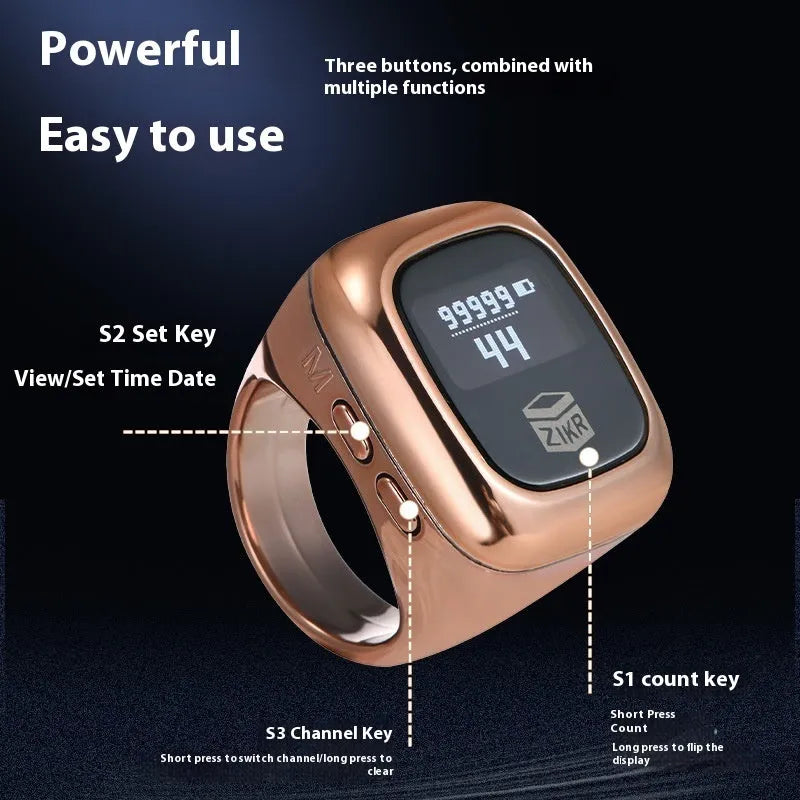 Al-fatiha Zikr electronic prayer counter in multiple colours with digital display screen