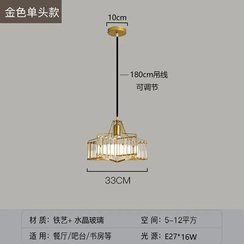 Modern crystal chandelier ceiling lamp in black or gold with LED lighting