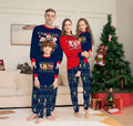 Matching family Christmas deer print plaid pyjamas set for men, women, children, and dog in soft cotton