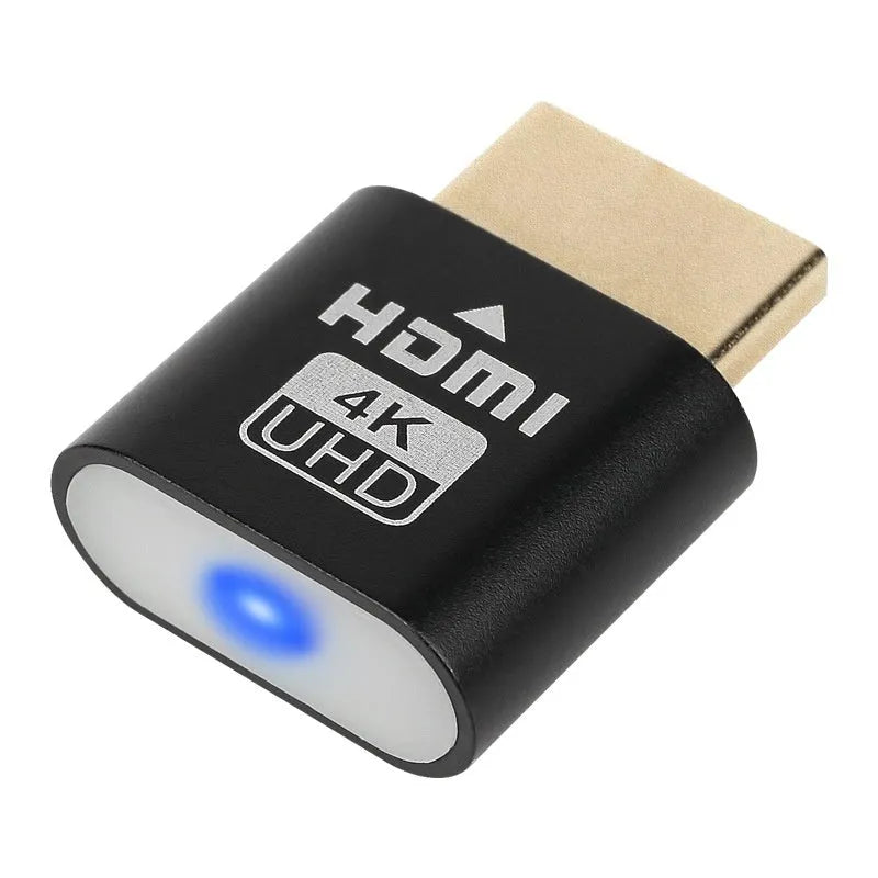 Graphics card HDMI spoof dongle in metallic finish with 26.5mm compact design