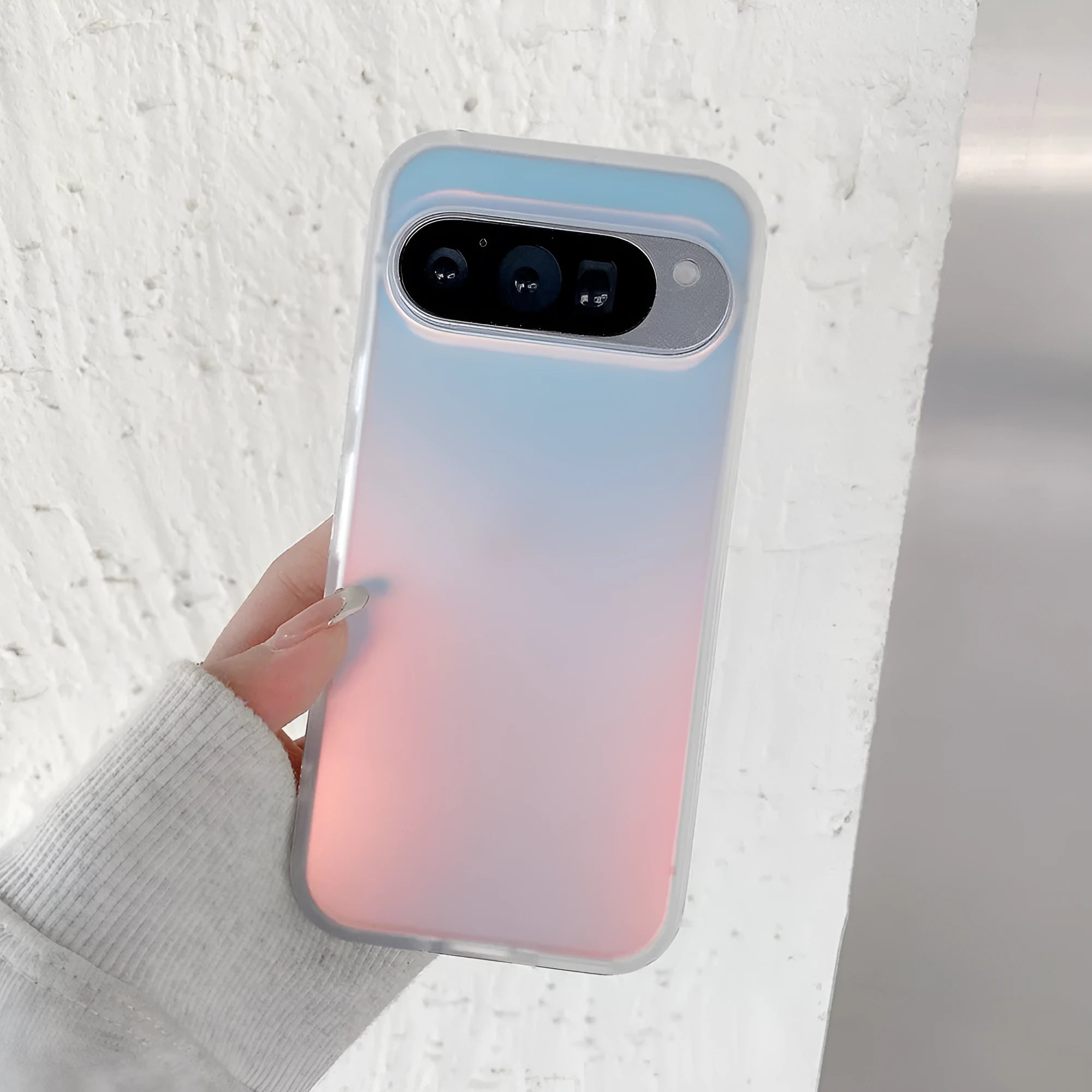 Google Pixel laser frosted phone case with transparent TPU+PC construction