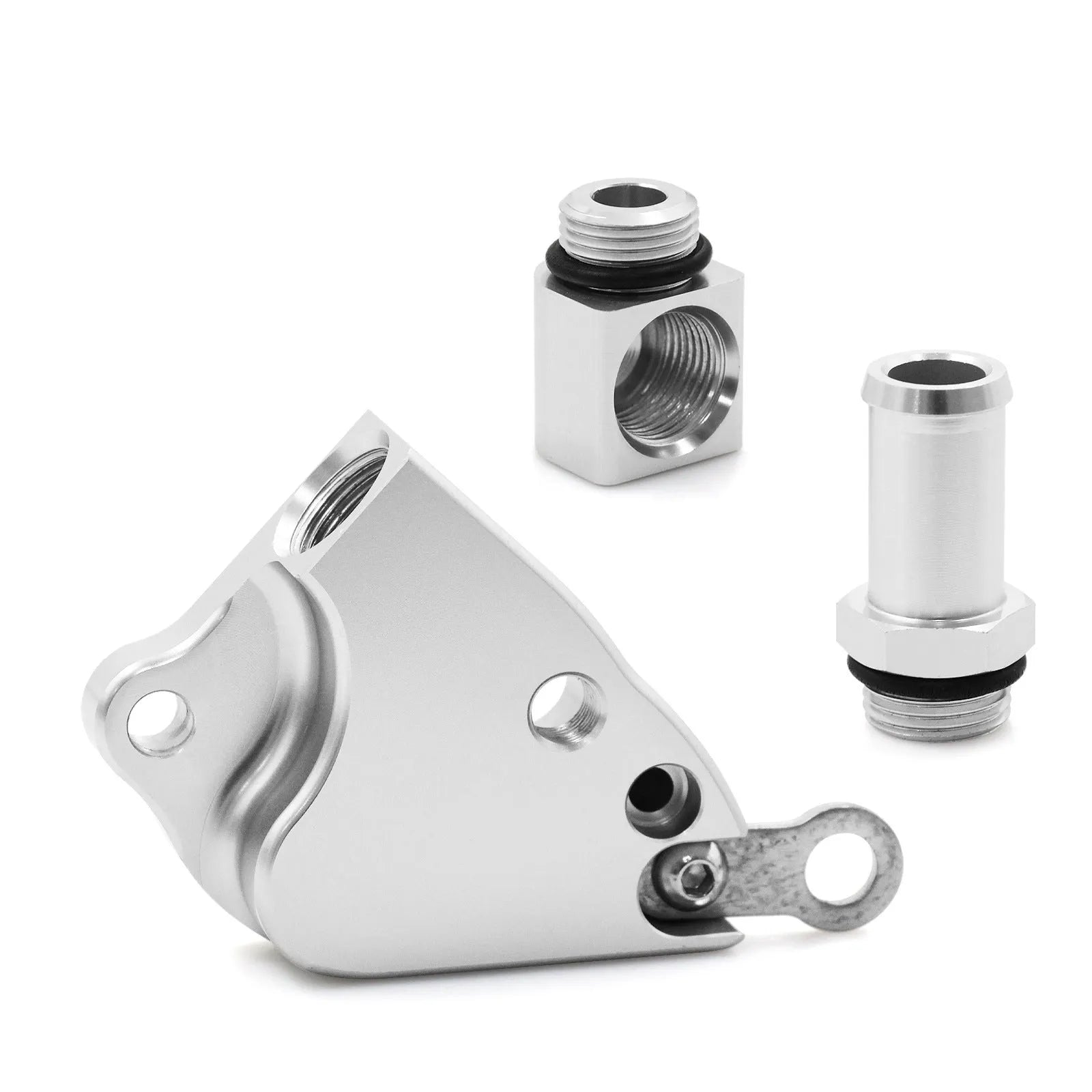 Aluminium coolant adapter for Honda K20 K24 intake manifold with mounting hardware