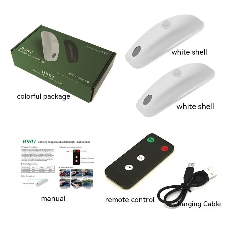 Remote control car strobe safety light with ABS housing for anti-collision visibility in rain and fog