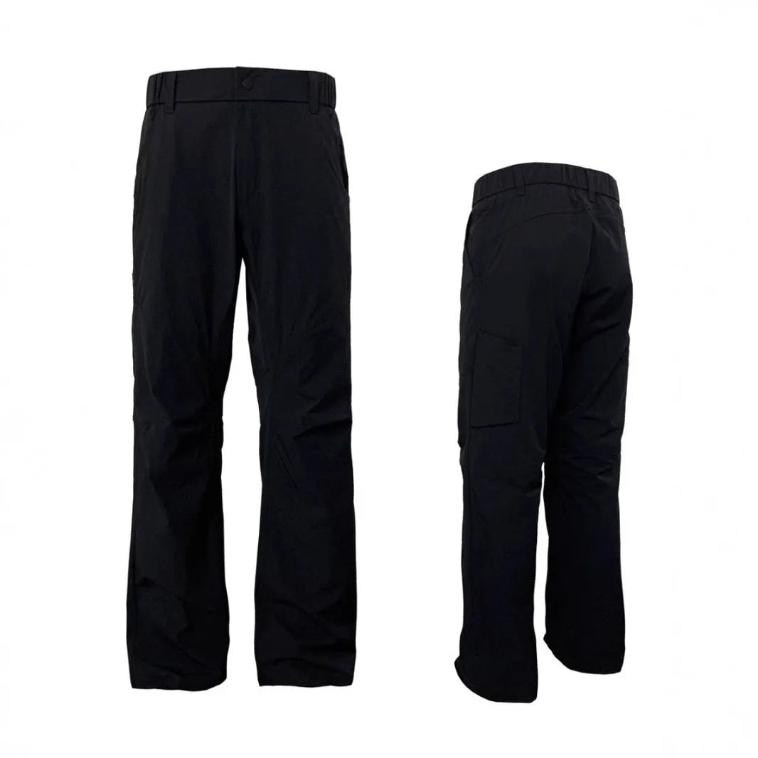 Men's Army Green casual trousers with 3D three-dimensional cutting and a deconstructing design detail on the leg.