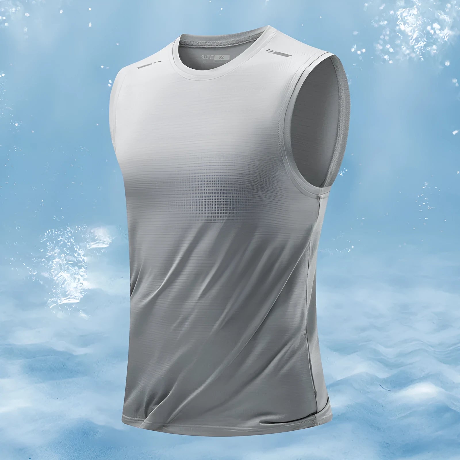 Men's loose sleeveless waistcoat vest in a solid colour, showcasing the straight hem and casual fit.
