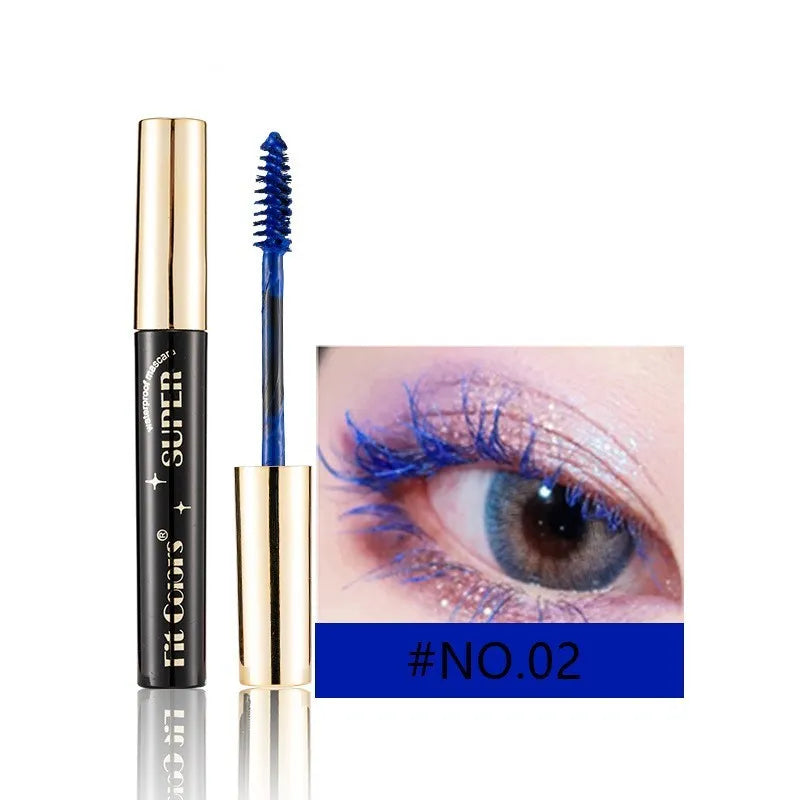 Colourful thickening mascara in twelve shades including gold purple blue wine red for stage nightclub makeup