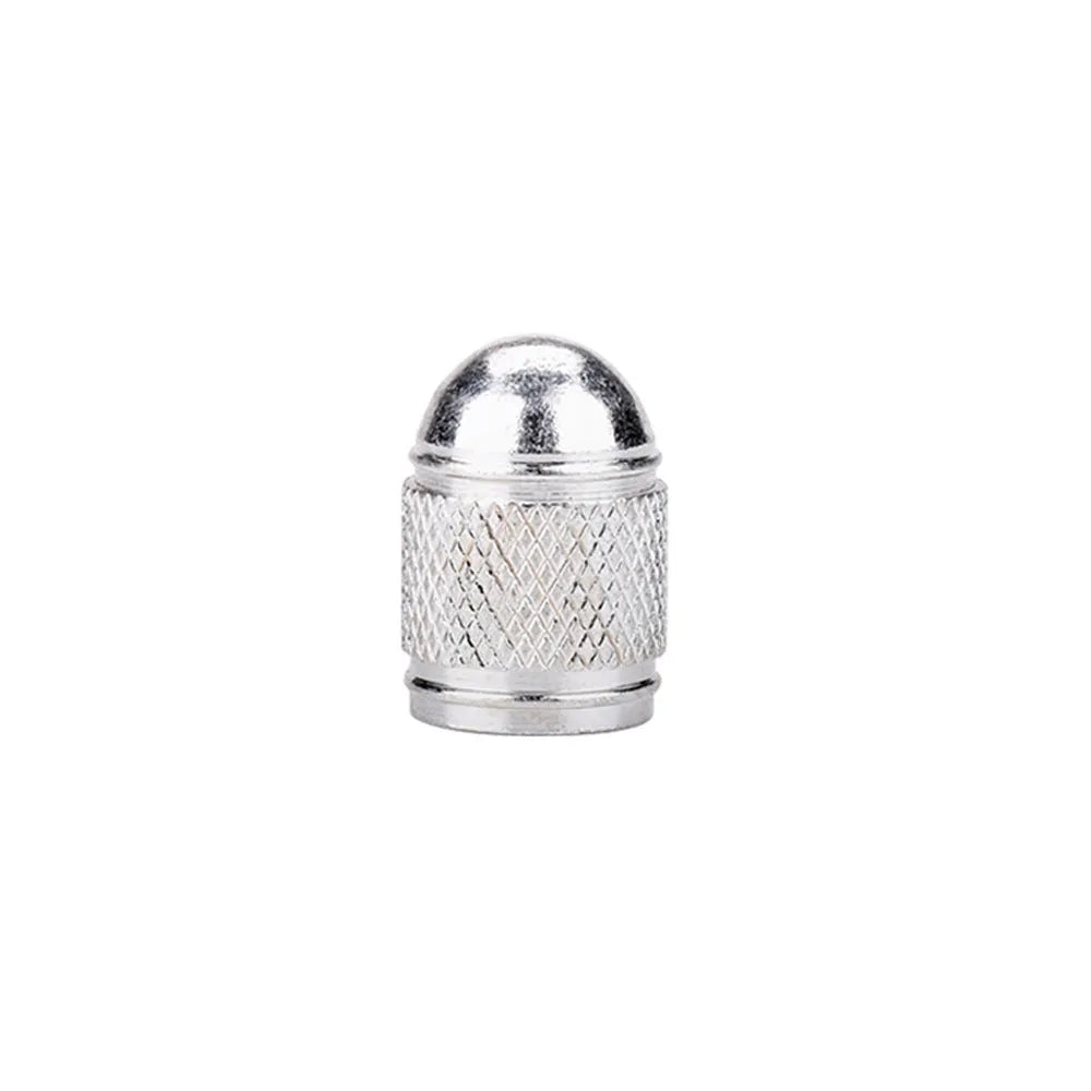 Aluminium mountain bike tyre valve dust cap in five colour options: black, blue, gold, red, silver.