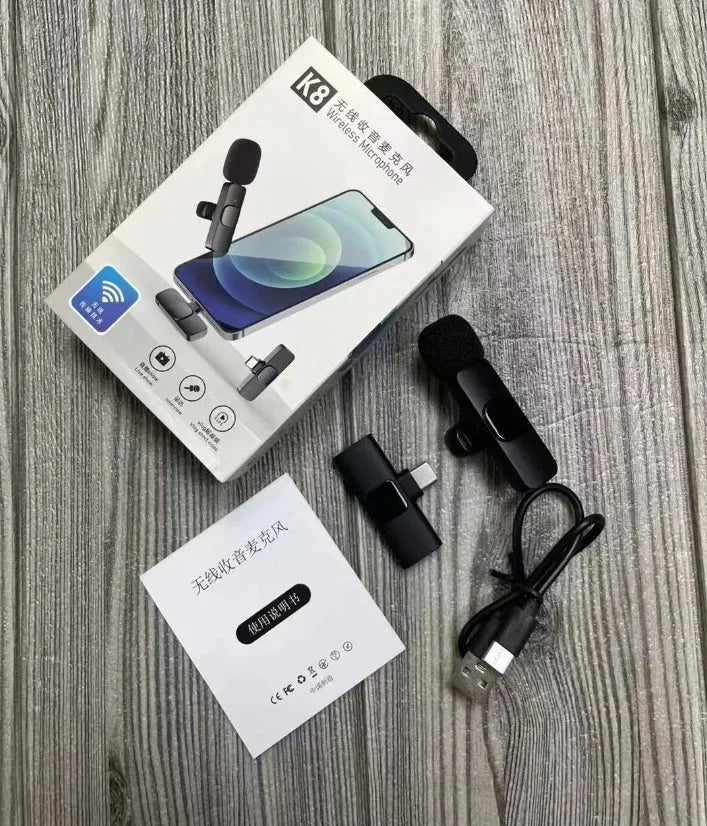 K-series collar clip microphone for wireless outdoor recording with multiple interface options.