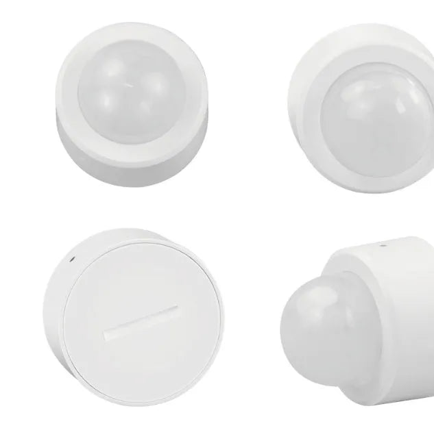 White wireless infrared body sensor with ZigBee 3.0 connectivity for home security systems