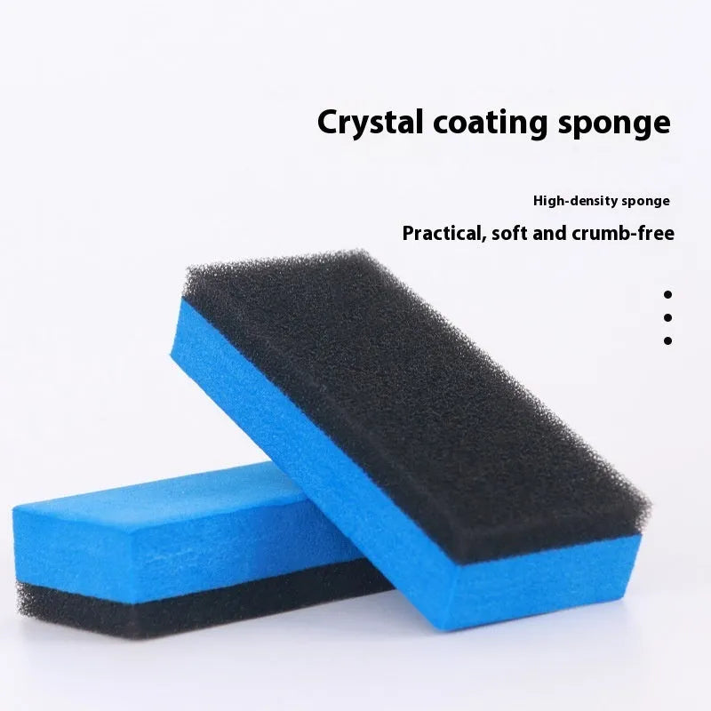 Car repair wax kit showing A wax, B wax, and a frosted sponge mop for scratch removal and polishing.