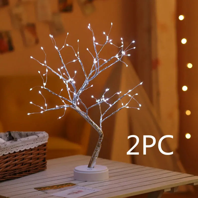 LED Christmas tree light with 108 warm white LEDs, touch control base, and plastic construction