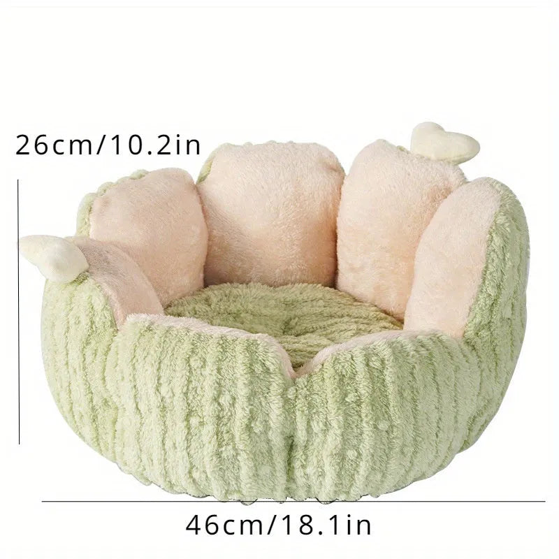 Cactus design cat litter kennel in purple and green colours showing large and small size options
