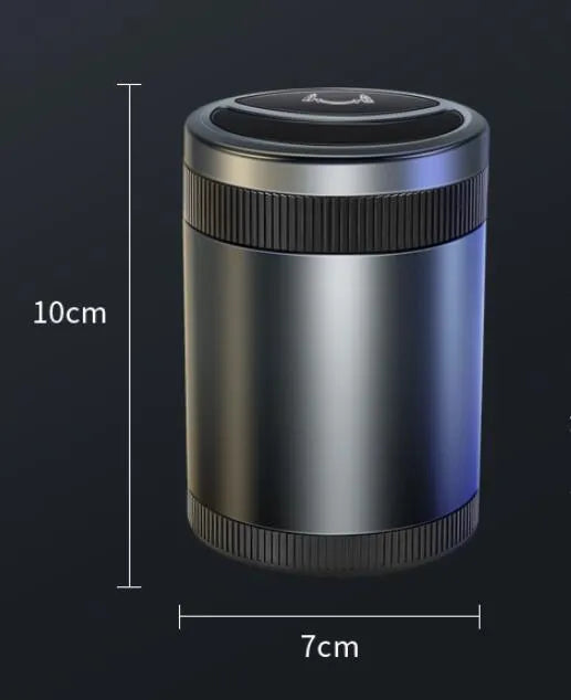 Automatic vehicle ashtray with USB power in black, blue, grey or red colours