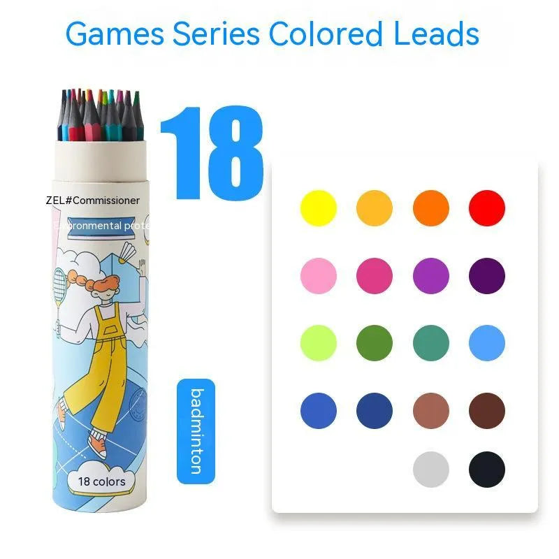 Zhenglin Sports Series colour pencils with paper barrel in multiple colour set options