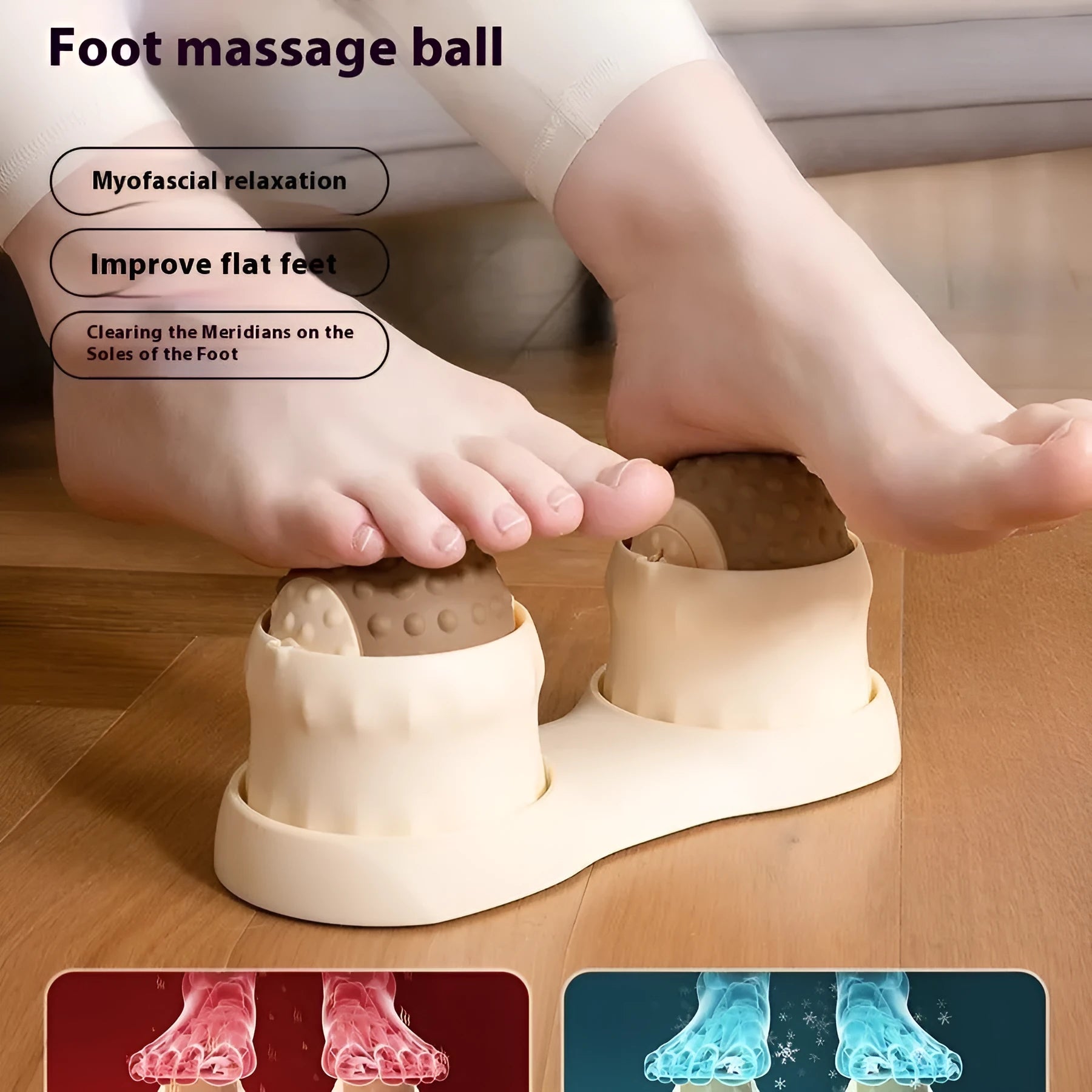 Massage ball set for cold and hot compress therapy in green and brown colour options
