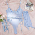 Women's transparent polyester mesh jumpsuit in red colour showing full-body coverage and see-through fabric properties