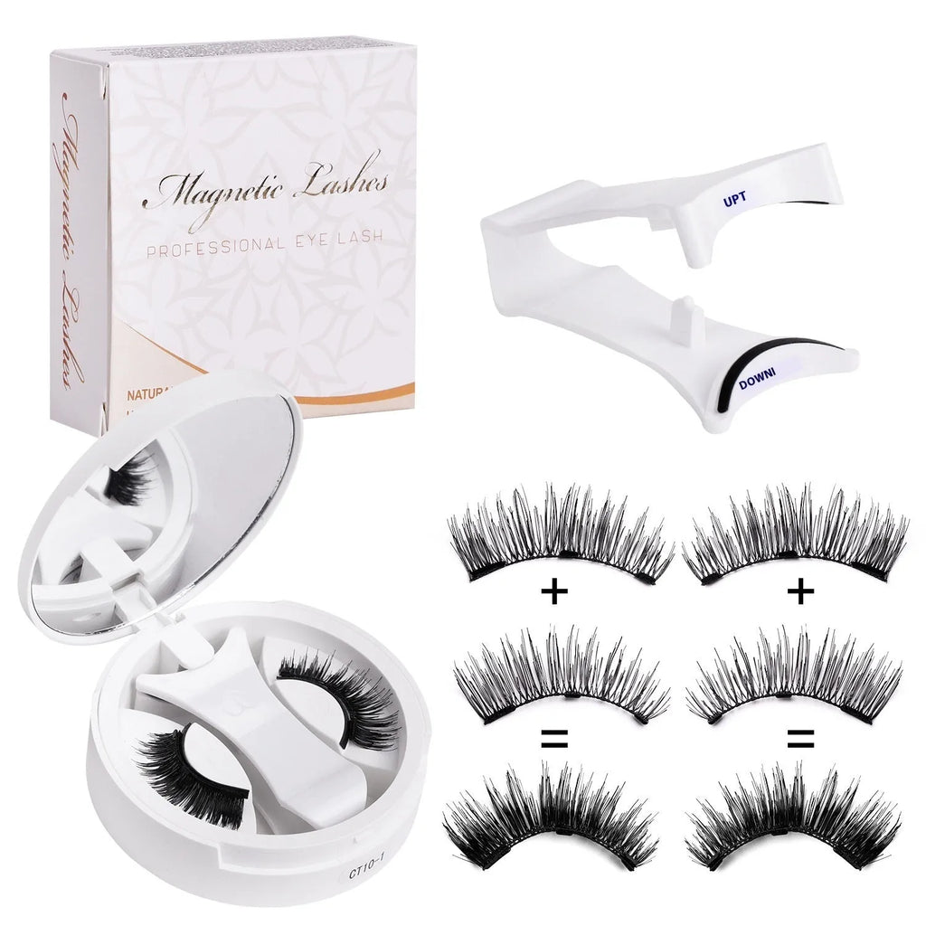 Portable integrated soap holder for magnetic false eyelash containers, made from white Chemical Fibre.