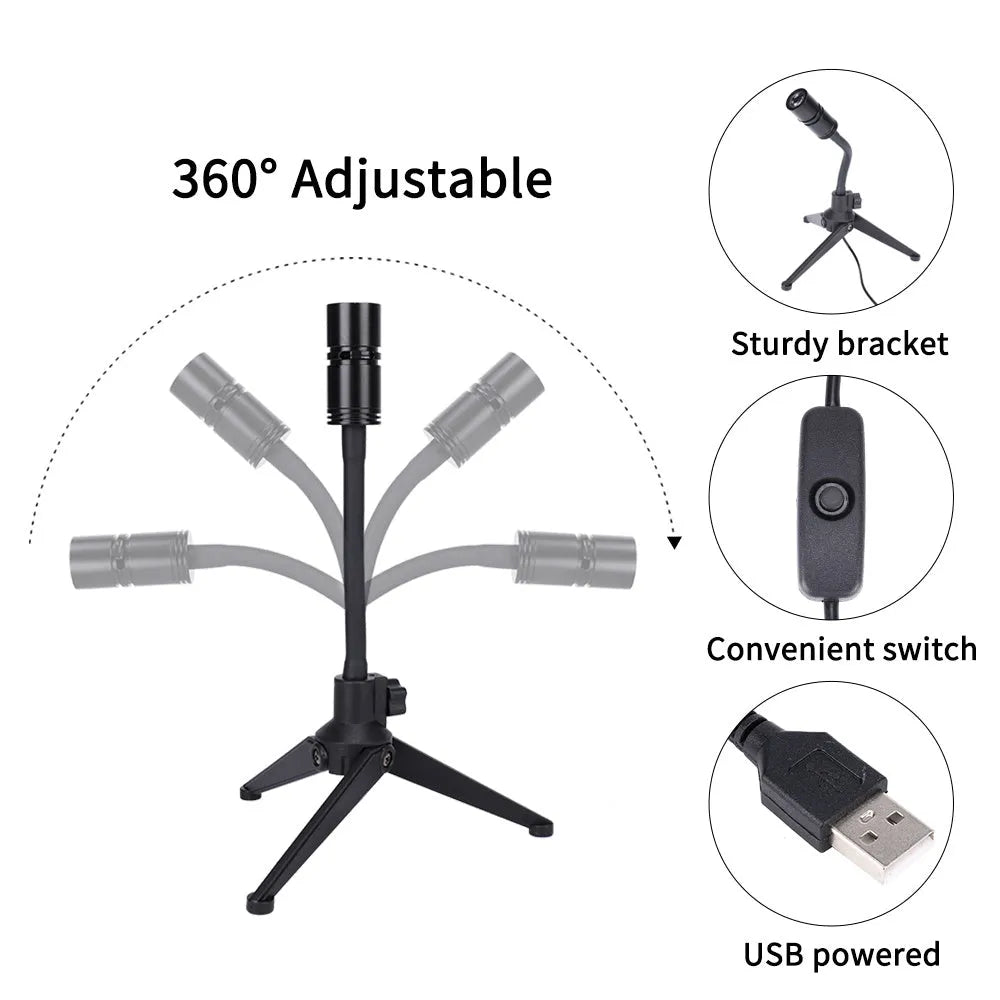 Earth and Moon projection lamp with adjustable hose bracket on a USB cable
