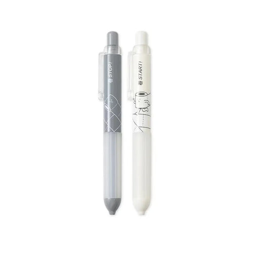 Black and white 0.5mm mechanical pencils with Cloud Grip, HB lead, on a minimalist background.