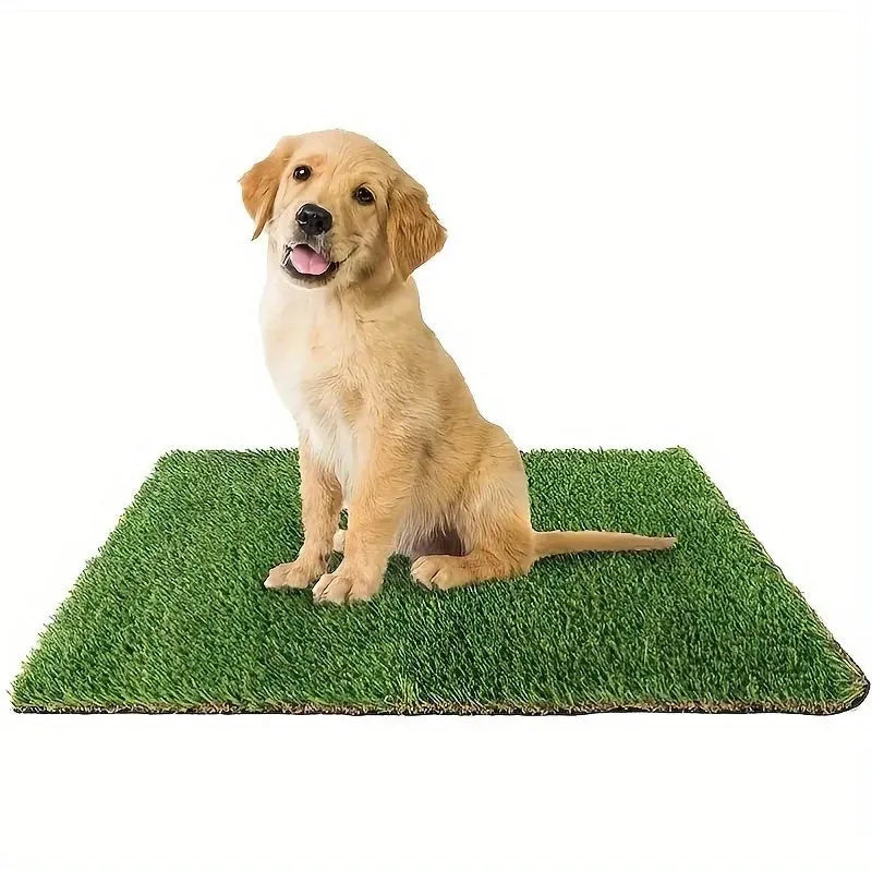 Artificial grass dog toilet training mat in washable reusable design for pet toilet training