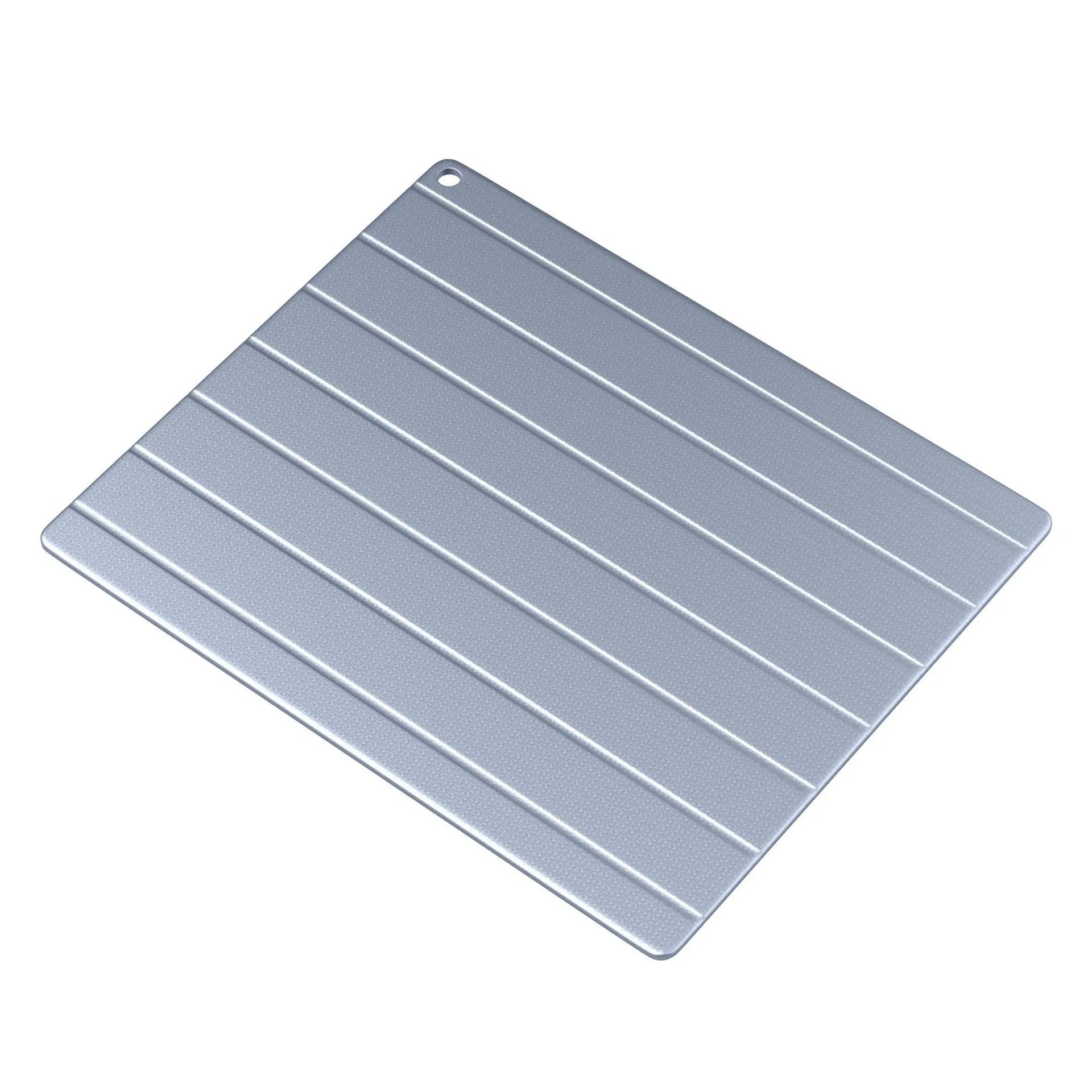 Aluminium household food defrosting plate with USB cable in modern style.