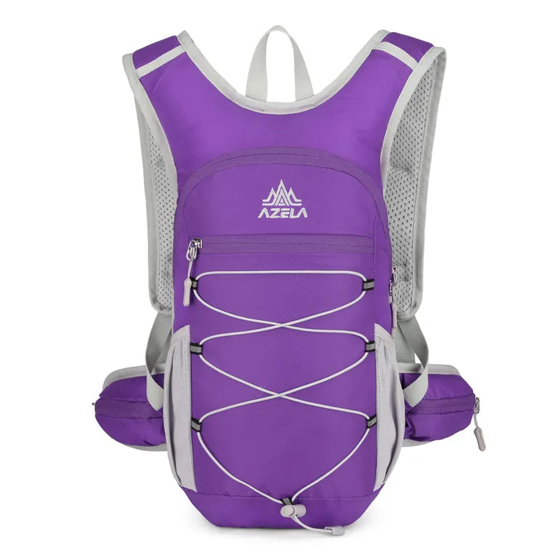 AZELA lightweight hydration backpack with breathable mesh and bungee cord for trail running hiking