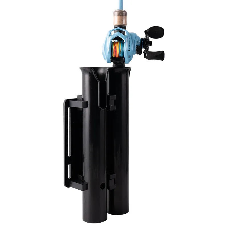 Carbon plastic double-layer fishing rod rack for motorcycle and electric bicycle mounting