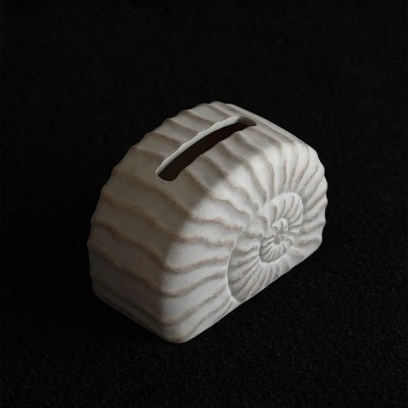 Conch ramble patterned resin tissue box with modern design