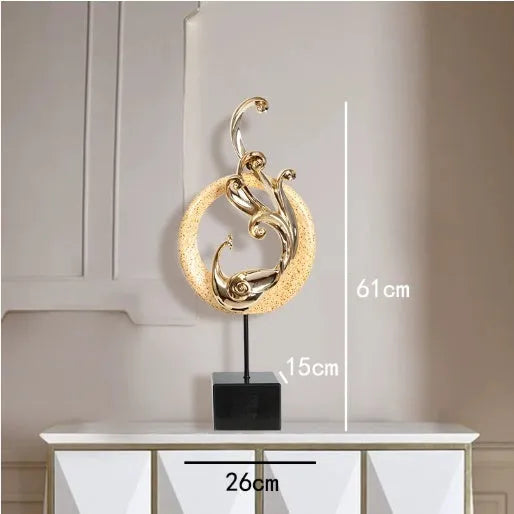 European style synthetic resin Phoenix ornament in a choice of festive red, rose gold or elegant silver finish.