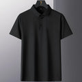 Men's non-ironing short sleeve business casual shirt in solid colour on hanger